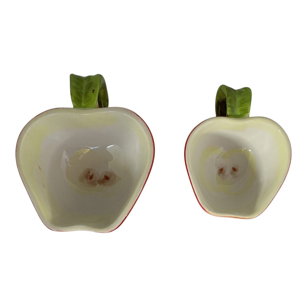 Red Apple Ceramic Measuring Cups Set of 4 Hanging Nesting Kitchen Decor - Picture 6 of 13